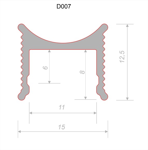 Алюминиевый теневой профиль для светодиодной ленты Decaro Engineering D007 Black 3,0 м