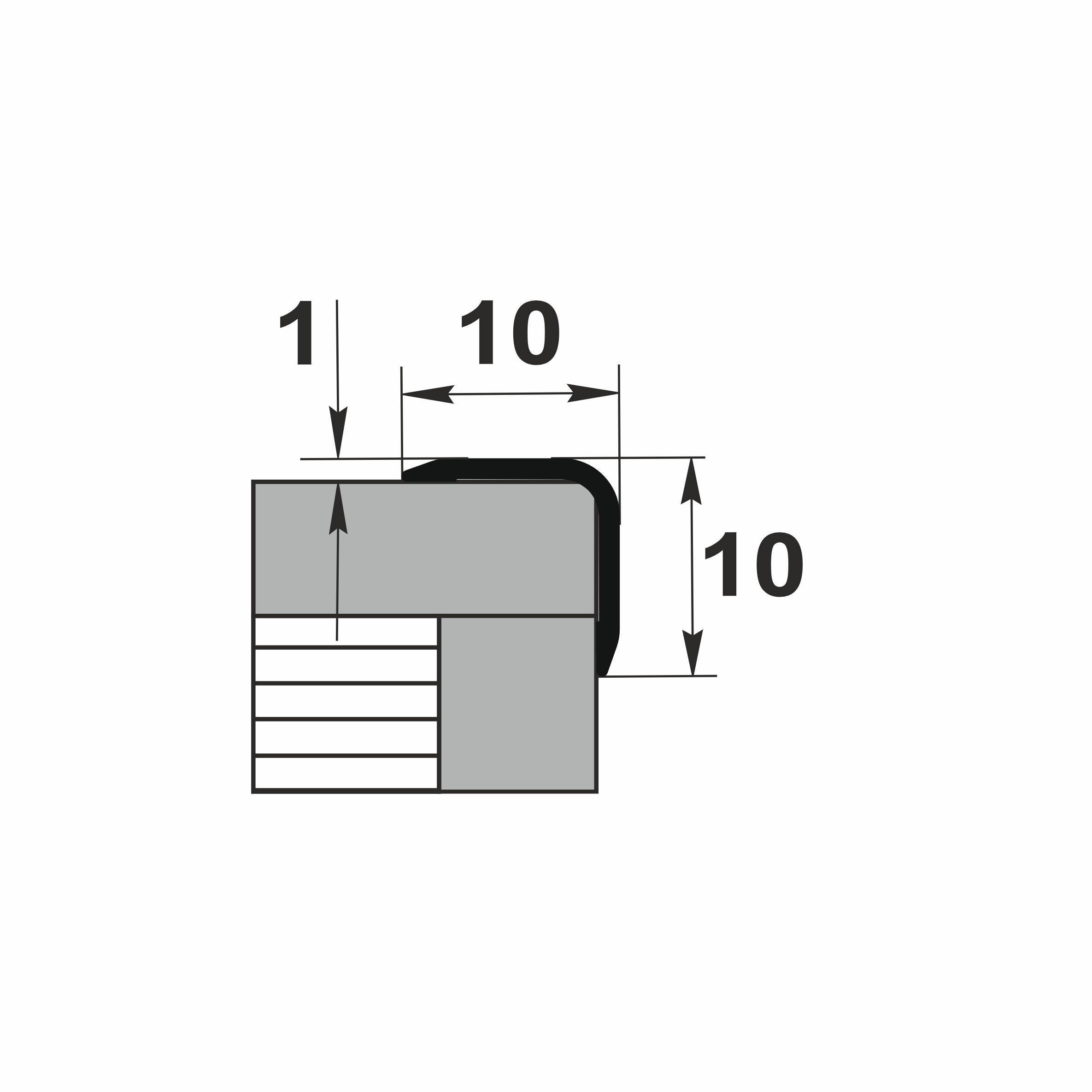 Угол наружный алюминиевый УО 01-27.2700.106
