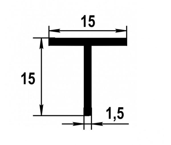 Тавр 15х15 мм Тп 01.2000.501л Серебро. Цена за 5 штук.