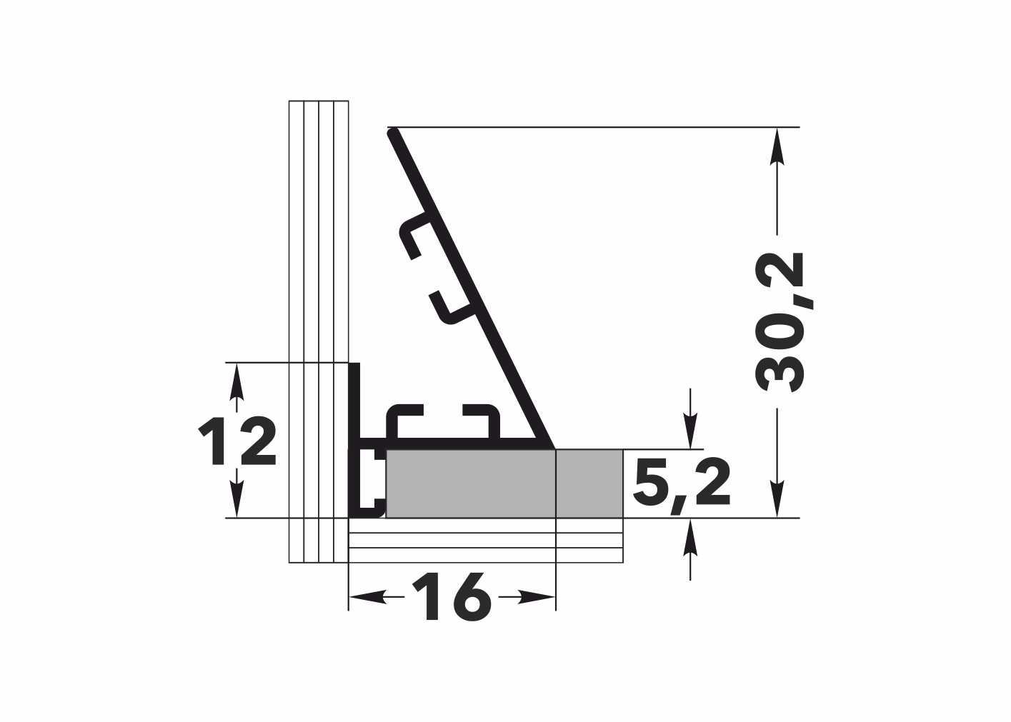 Антиплинтус алюминиевый под светодиодную ленту Апл 03.2700.16 Белый