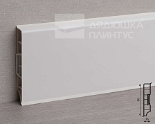 Плинтус прямоугольный ПВХ Идеал Дюра  80мм 2,2м 037 Молочно-белый